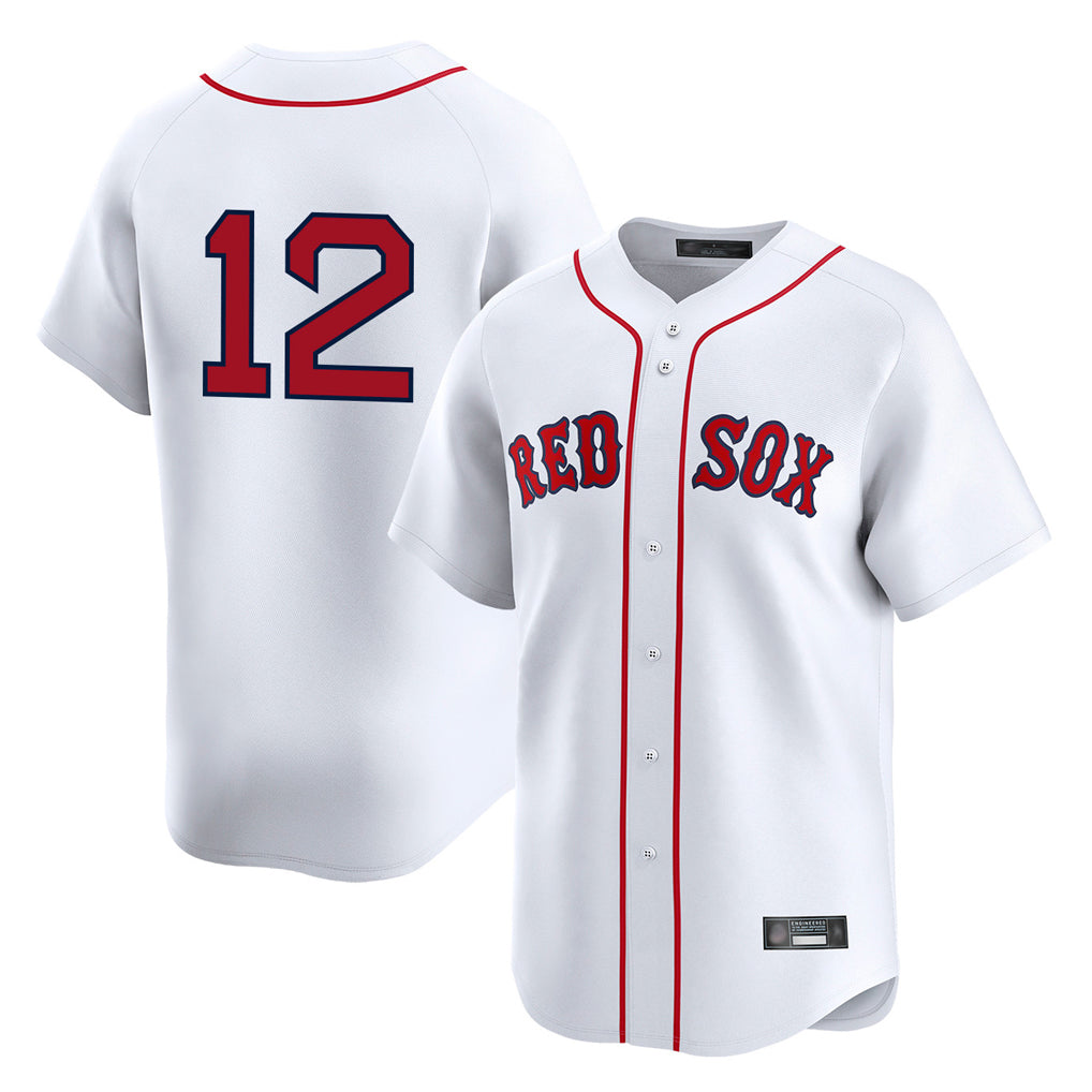 Johmsee B.Red Sox #12 Connor Wong Player White Limited Home Game Stitched Jerseys