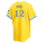 Johmsee B.Red Sox #12 Connor Wong Player Yellow Home Game Stitched Jerseys