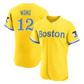 Johmsee B.Red Sox #12 Connor Wong Player Yellow Limited Elite Home Game Stitched Jerseys