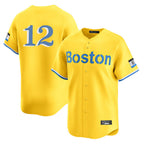 Johmsee B.Red Sox #12 Connor Wong Player Yellow Limited Home Game Stitched Jerseys