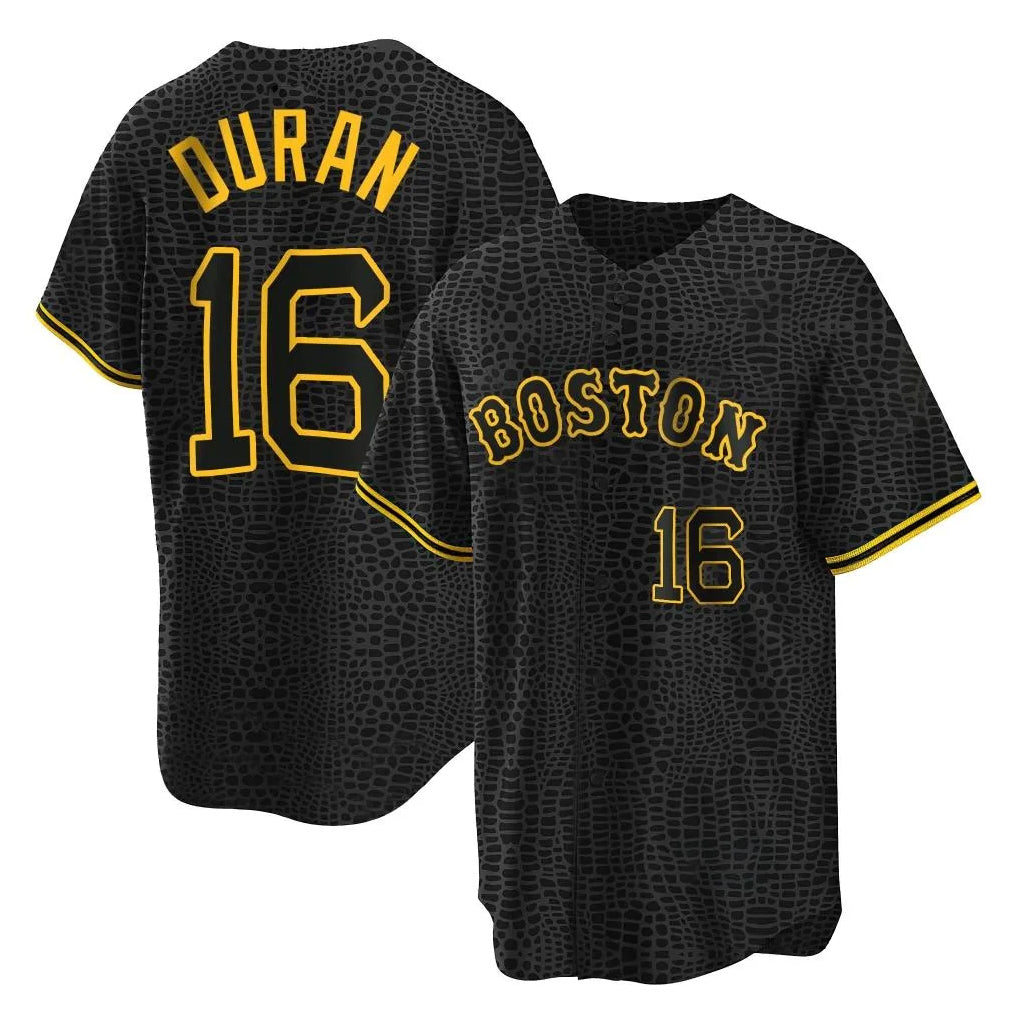 Johmsee B.Red Sox #16 Jarren Duran Player Black Snake Skin City Home Game Stitched Jerseys