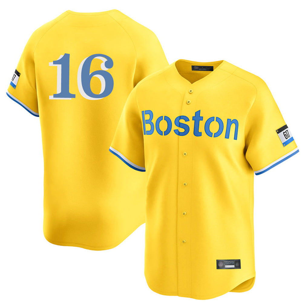 Johmsee B.Red Sox #16 Jarren Duran Player Yellow Limited Home Game Stitched Jersey