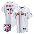 Johmsee B.Red Sox #19 Roman Anthony Player White USA 250 Fourth of July Home Game Stitched Jerseys