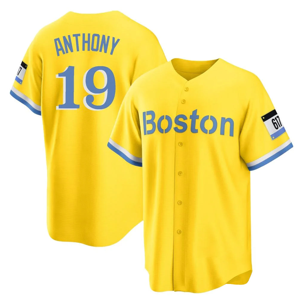 Johmsee B.Red Sox #19 Roman Anthony Player Yellow Home Game Stitched Jerseys