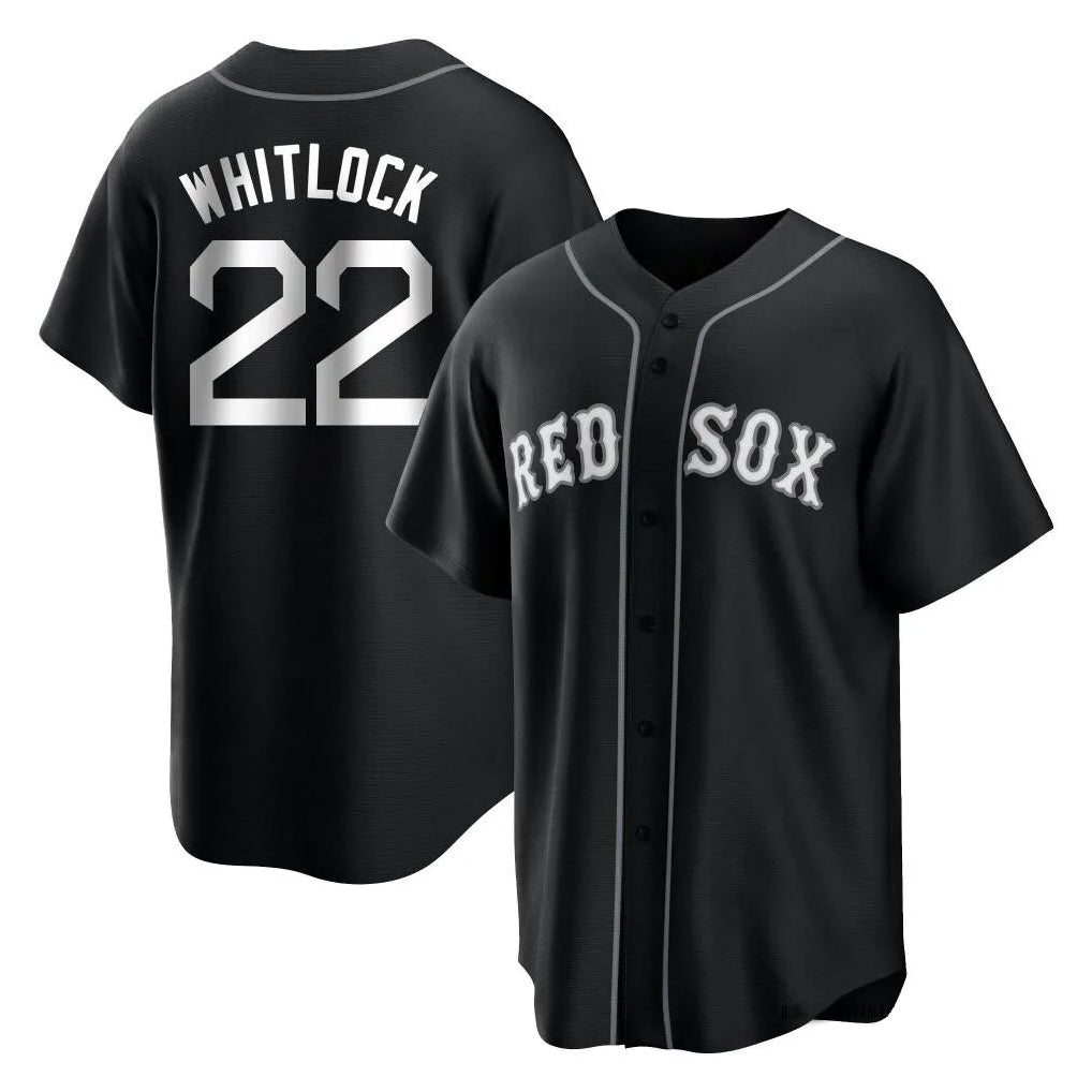 Johmsee B.Red Sox #22 Garrett Whitlock Player Black Home Game Stitched Jerseys