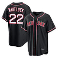 Johmsee B.Red Sox #22 Garrett Whitlock Player Black Out Home Game Stitched Jerseys