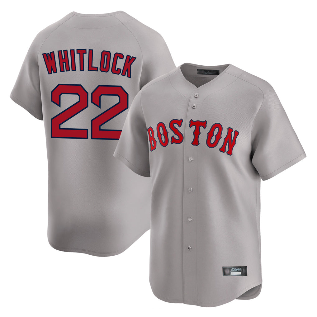 Johmsee B.Red Sox #22 Garrett Whitlock Player Gray Road Limited Home Game Stitched Jerseys