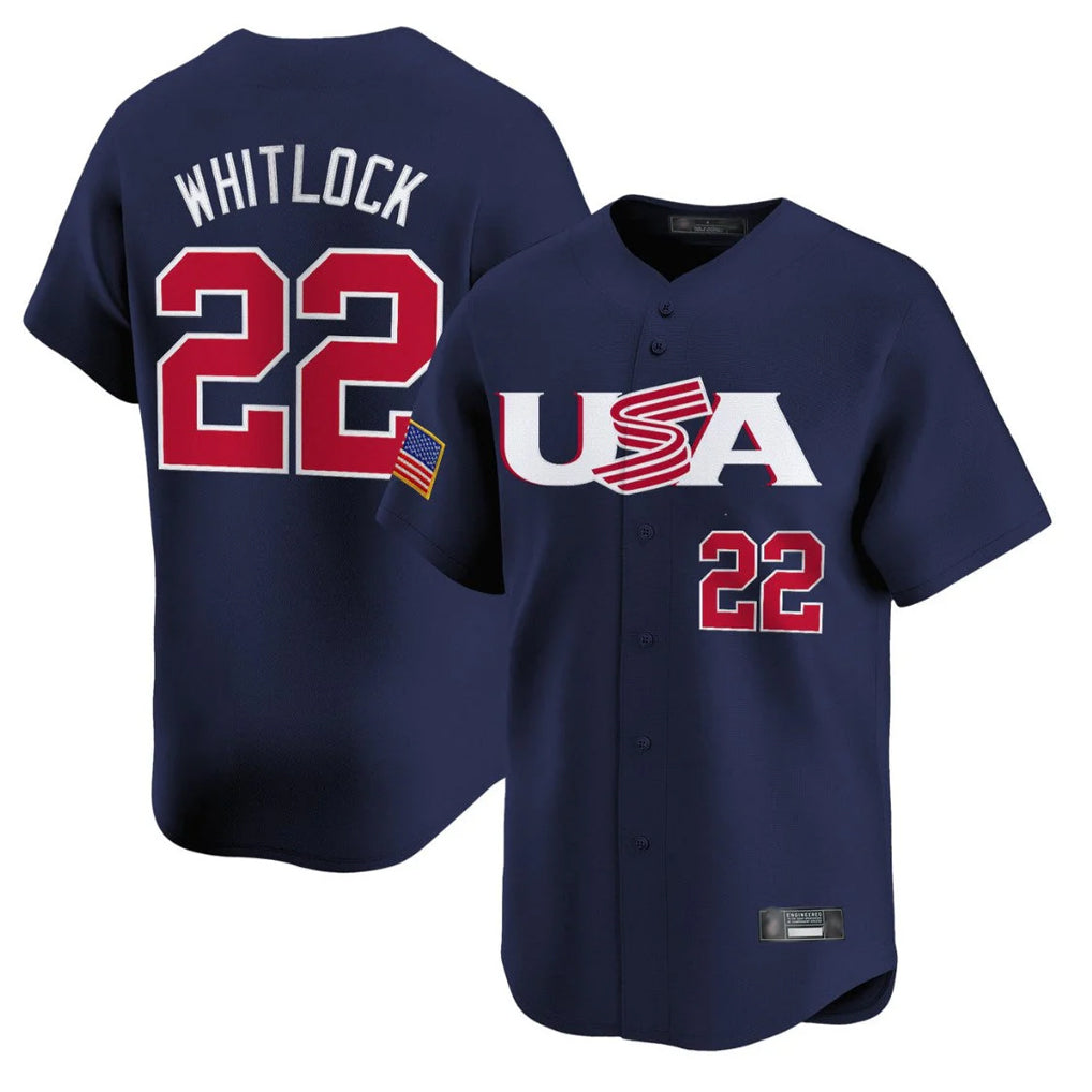 Johmsee B.Red Sox #22 Garrett Whitlock Player Navy USA World Classic Home Game Stitched Jerseys