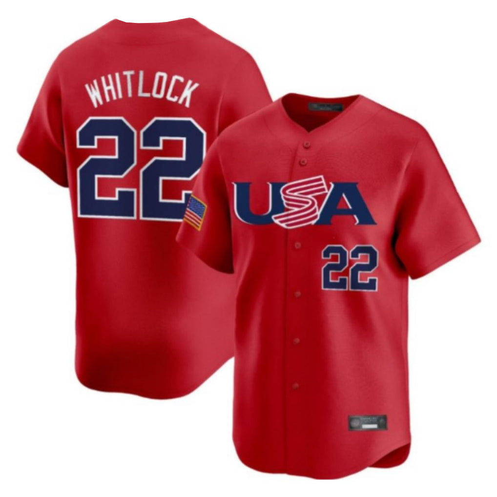Johmsee B.Red Sox #22 Garrett Whitlock Player Red USA World Classic Home Game Stitched Jerseys