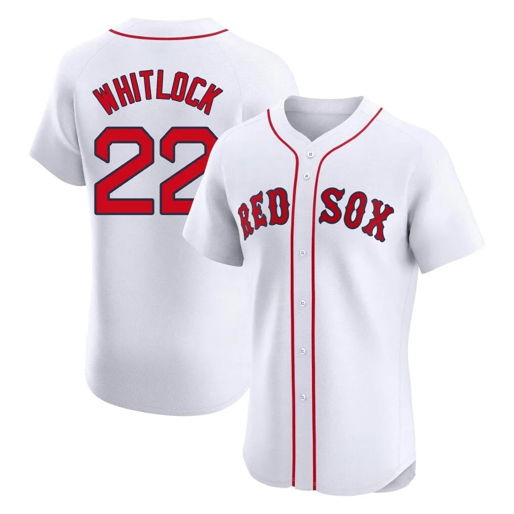 Johmsee B.Red Sox #22 Garrett Whitlock Player White Limited Elite Home Game Stitched Jerseys