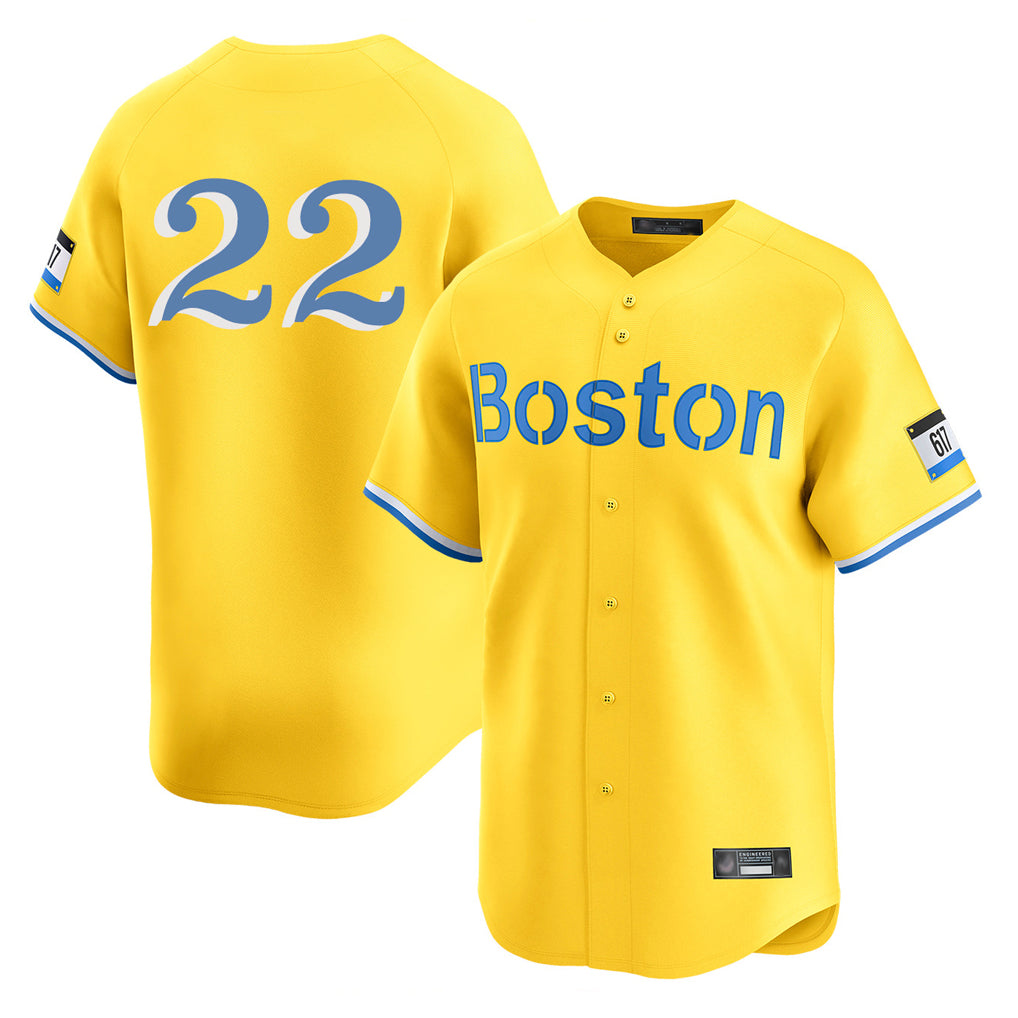 Johmsee B.Red Sox #22 Garrett Whitlock Player Yellow Limited Home Game Stitched Jerseys