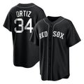Johmsee B.Red Sox #34 David Ortiz Player Black Home Game Stitched Jerseys