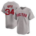 Johmsee B.Red Sox #34 David Ortiz Player Gray Road Limited Home Game Stitched Jerseys
