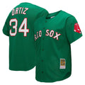 Johmsee B.Red Sox #34 David Ortiz Player Green Mitchell & Ness Cooperstown Collection Mesh Home Stitched Jerseys