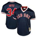 Johmsee B.Red Sox #34 David Ortiz Player Navy Cooperstown Collection Mesh T-shirt Home Stitched Jerseys