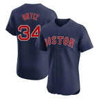 Johmsee B.Red Sox #34 David Ortiz Player Navy Limited Elite Home Game Stitched Jerseys