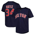 Johmsee B.Red Sox #34 David Ortiz Player Navy Mitchell & Ness Cooperstown Collection Mesh Home Stitched Jerseys