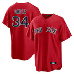 Johmsee B.Red Sox #34 David Ortiz Player Red Home Game Stitched Jerseys