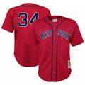 Johmsee B.Red Sox #34 David Ortiz Player Red Mitchell & Ness Cooperstown Collection Mesh Home Stitched Jerseys