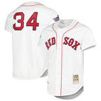 Johmsee B.Red Sox #34 David Ortiz Player White Mitchell & Ness Cooperstown Collection Mesh Home Stitched Jerseys