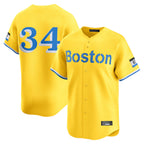 Johmsee B.Red Sox #34 David Ortiz Player Yellow Limited Home Game Stitched Jerseys