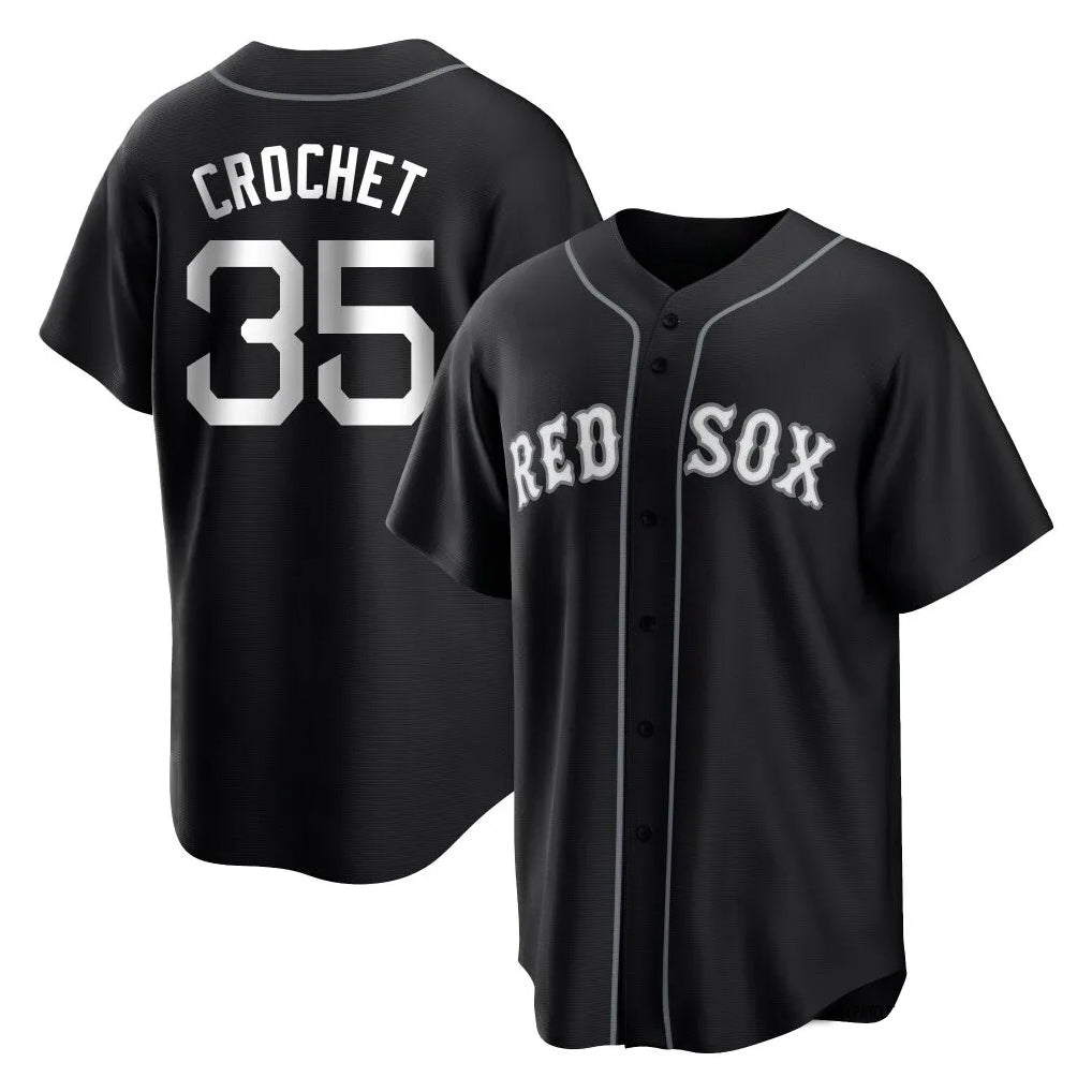Johmsee B.Red Sox #35 Garrett Crochet Player Black Home Game Stitched Jerseys