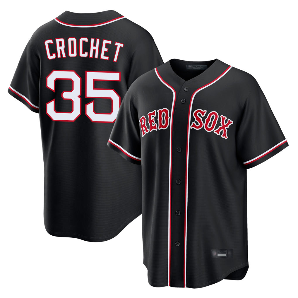 Johmsee B.Red Sox #35 Garrett Crochet Player Black Out Home Game Stitched Jerseys