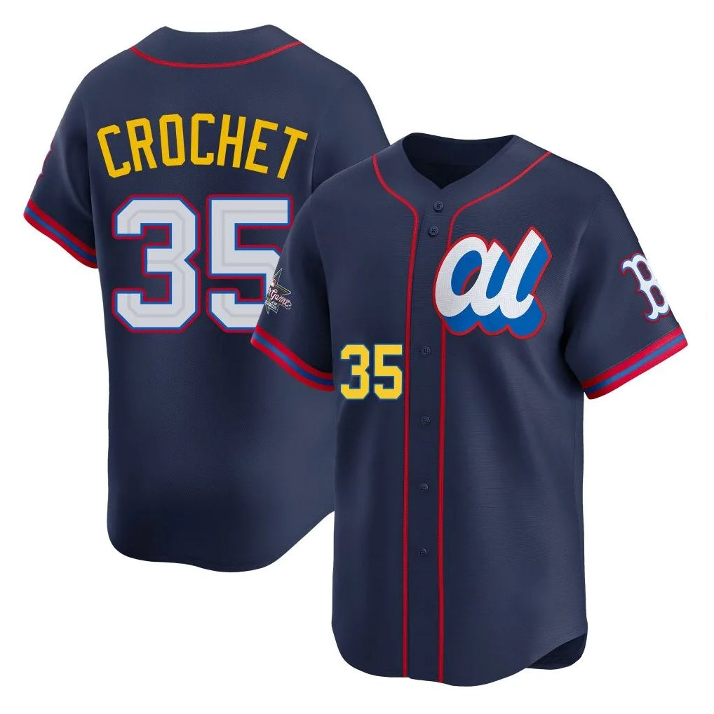 Johmsee B.Red Sox #35 Garrett Crochet Player Navy American League All-Star Edition Game Stitched Jerseys