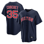 Johmsee B.Red Sox #35 Garrett Crochet Player Navy Home Game Stitched Jerseys
