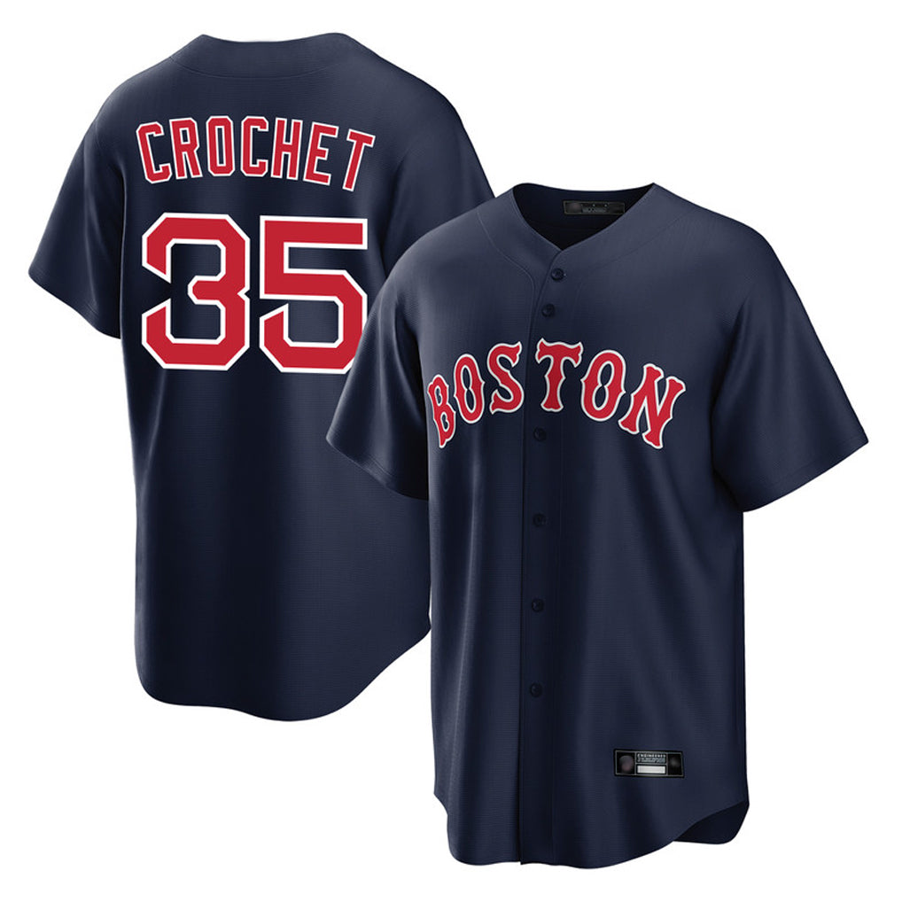 Johmsee B.Red Sox #35 Garrett Crochet Player Navy Home Game Stitched Jerseys