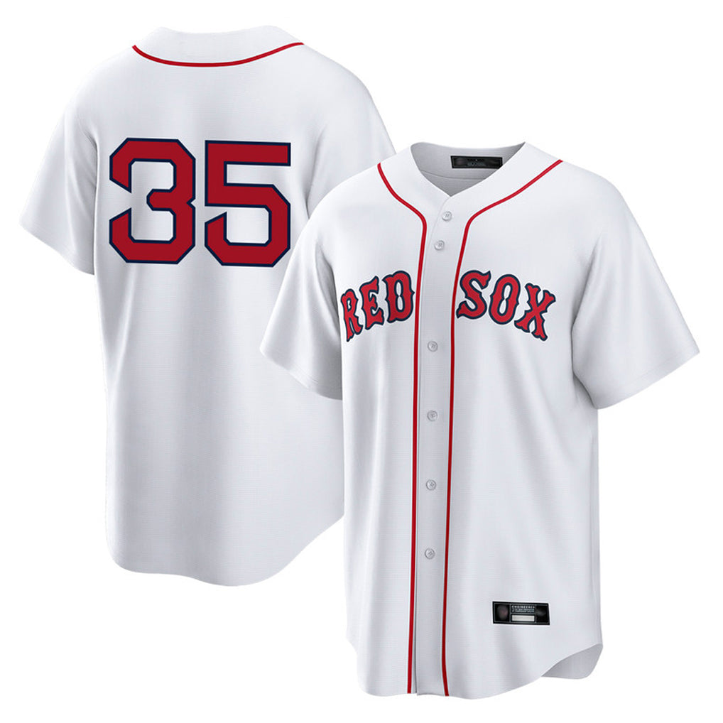 Johmsee B.Red Sox #35 Garrett Crochet Player White Home Game Stitched Jerseys