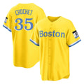 Johmsee B.Red Sox #35 Garrett Crochet Player Yellow Home Game Stitched Jerseys