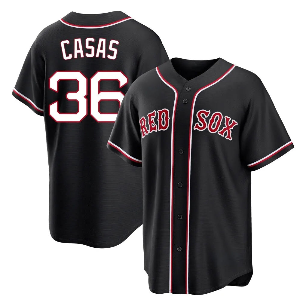 Johmsee B.Red Sox #36 Triston Casas Player Black Out Home Game Stitched Jerseys
