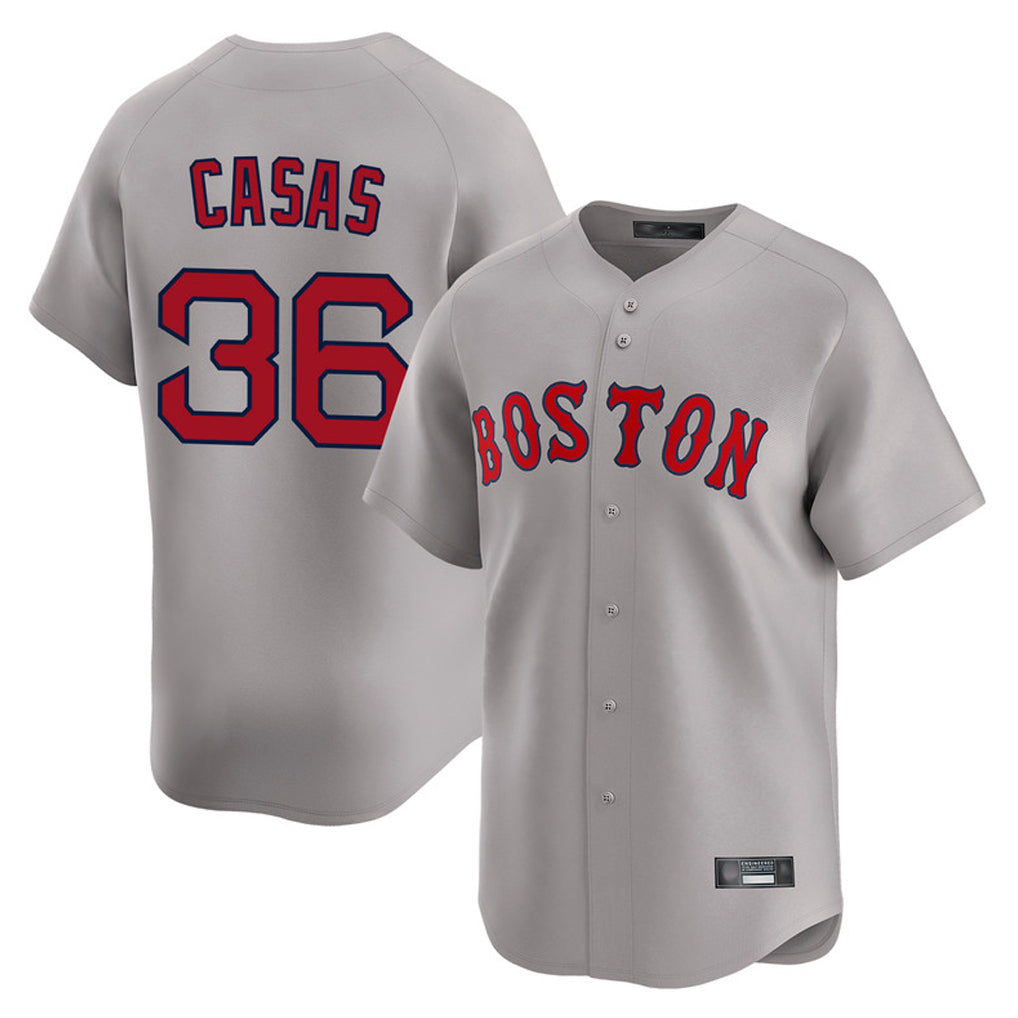 Johmsee B.Red Sox #36 Triston Casas Player Gray Road Limited Home Game Stitched Jersey