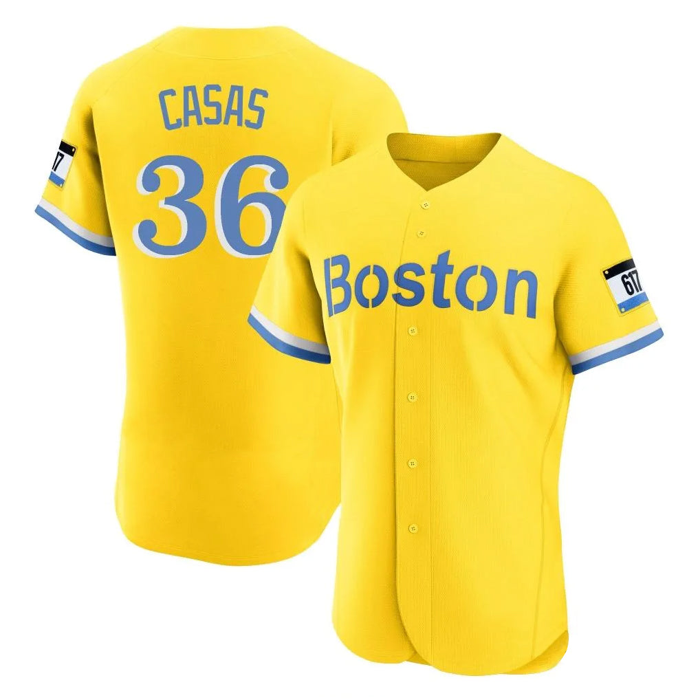 Johmsee B.Red Sox #36 Triston Casas Player Yellow Limited Elite Home Game Stitched Jersey