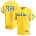 Johmsee B.Red Sox #36 Triston Casas Player Yellow Limited Home Game Stitched Jersey
