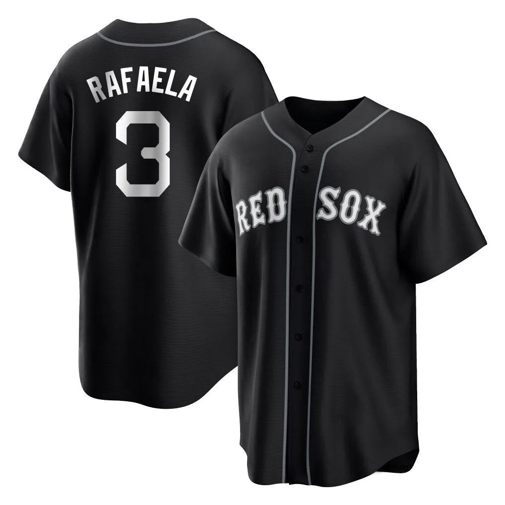Johmsee B.Red Sox #3 Ceddanne Rafaela Player Black Home Game Stitched Jerseys