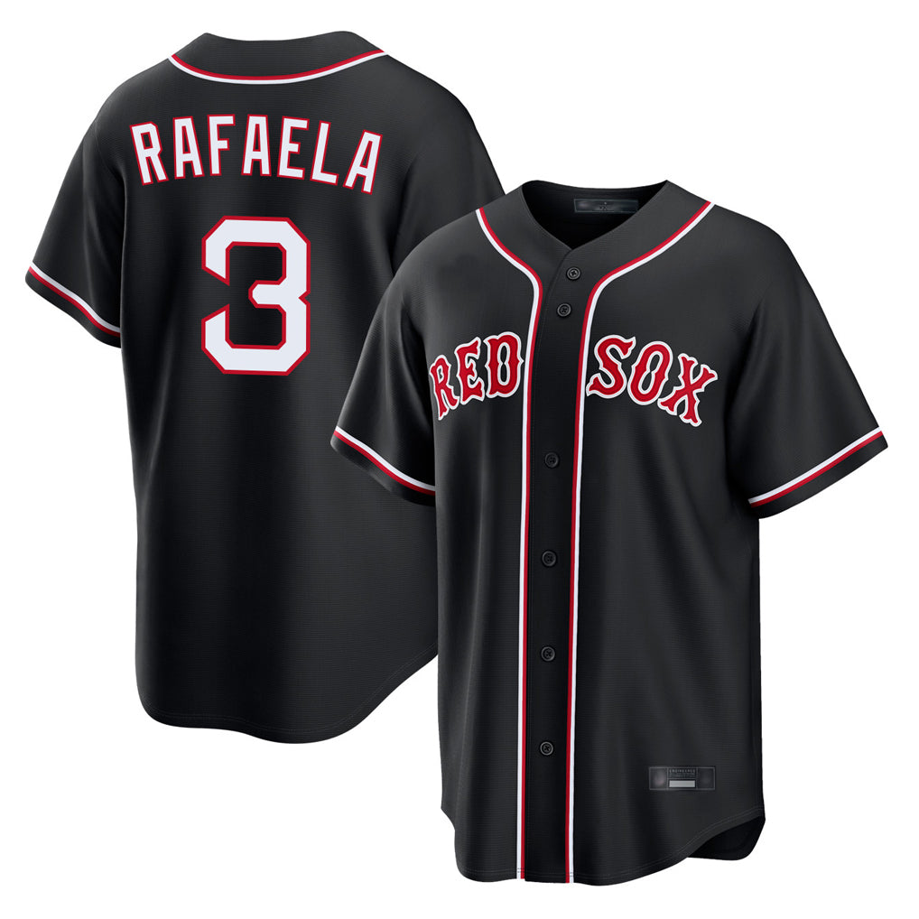Johmsee B.Red Sox #3 Ceddanne Rafaela Player Black Out Home Game Stitched Jerseys