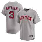 Johmsee B.Red Sox #3 Ceddanne Rafaela Player Gray Road Limited Home Game Stitched Jersey