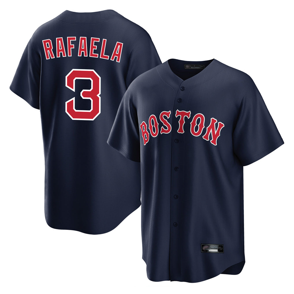 Johmsee B.Red Sox #3 Ceddanne Rafaela Player Navy Home Game Stitched Jersey