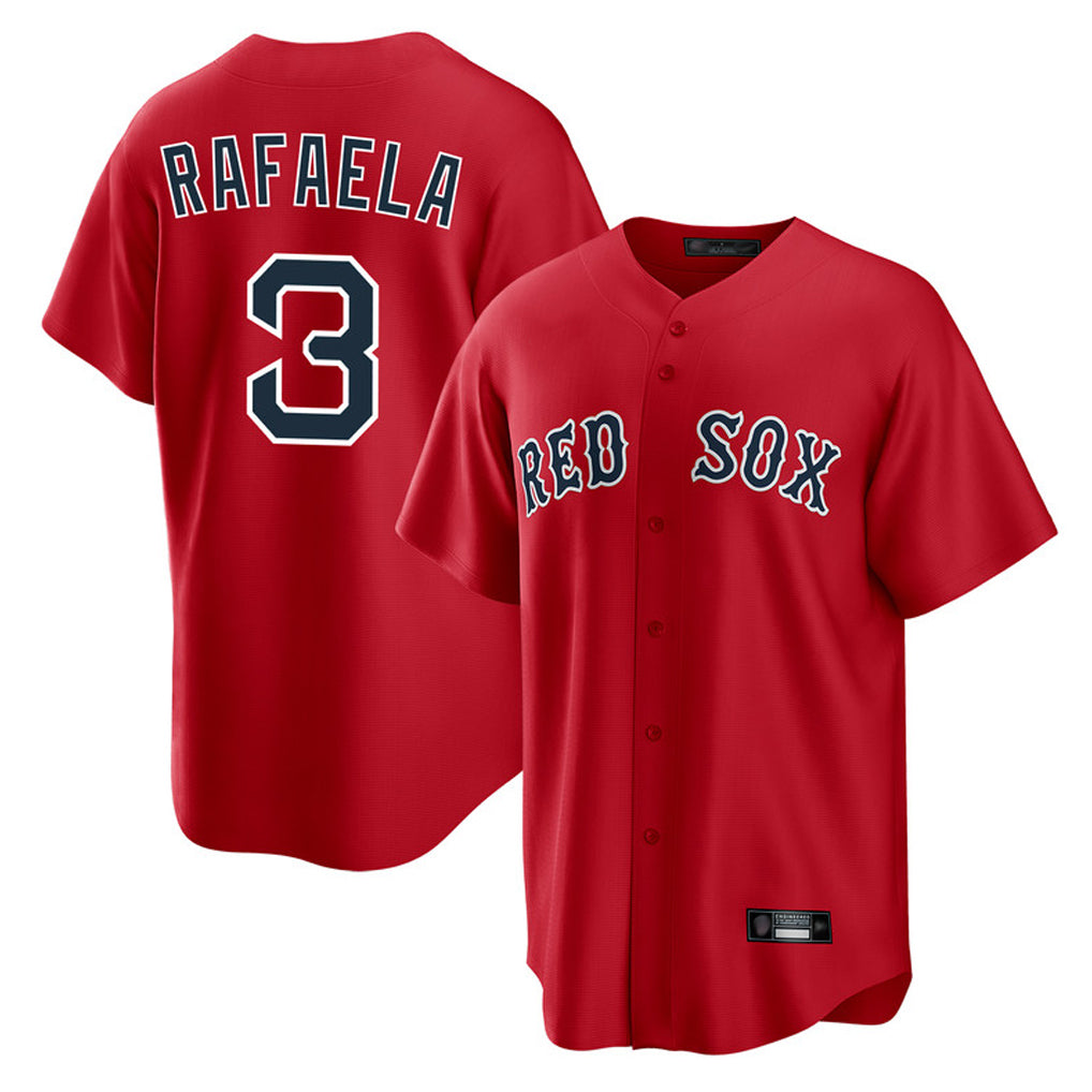 Johmsee B.Red Sox #3 Ceddanne Rafaela Player Red Home Game Stitched Jersey