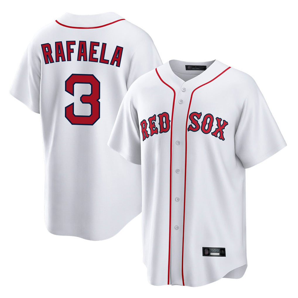 Johmsee B.Red Sox #3 Ceddanne Rafaela Player White Home Game Stitched Jersey