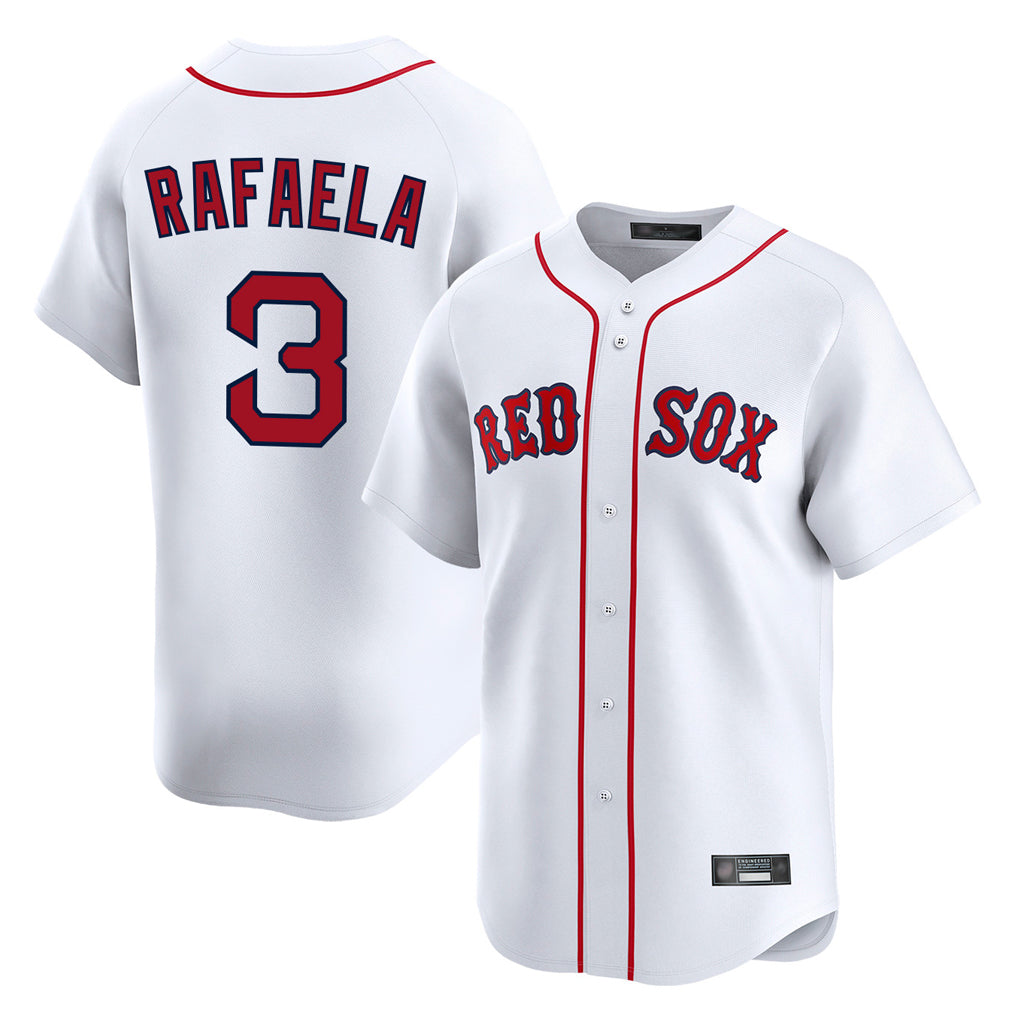 Johmsee B.Red Sox #3 Ceddanne Rafaela Player White Limited Home Game Stitched Jersey