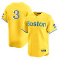 Johmsee B.Red Sox #3 Ceddanne Rafaela Player Yellow Limited Home Game Stitched Jersey