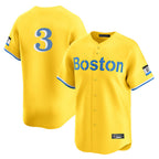 Johmsee B.Red Sox #3 Ceddanne Rafaela Player Yellow Limited Home Game Stitched Jersey