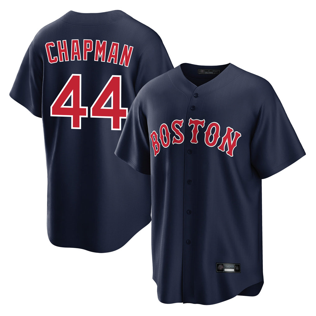 Johmsee B.Red Sox #44 Aroldis Chapman Player Navy Home Game Stitched Jerseys
