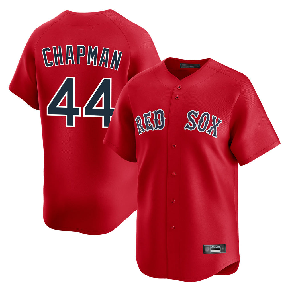Johmsee B.Red Sox #44 Aroldis Chapman Player Red Limited Home Game Stitched Jerseys