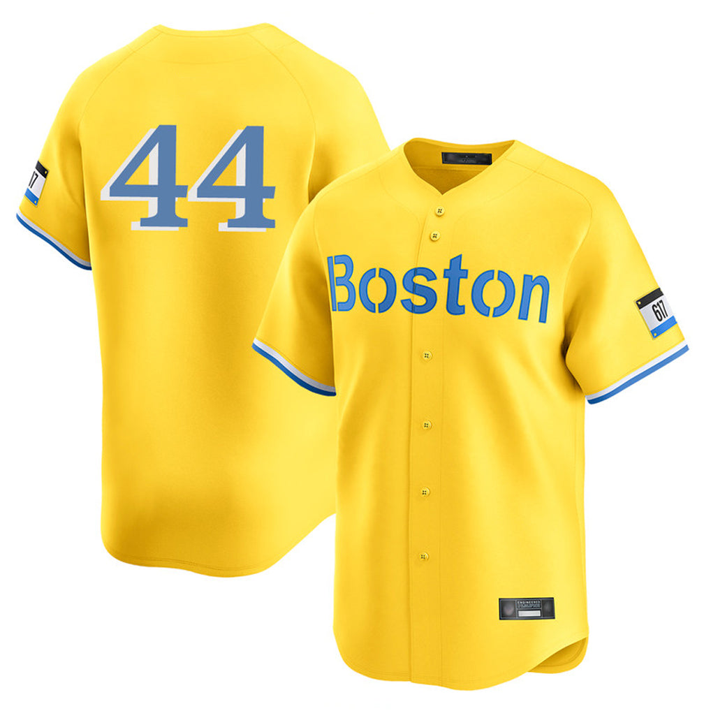 Johmsee B.Red Sox #44 Aroldis Chapman Player Yellow Limited Home Game Stitched Jerseys