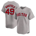 Johmsee B.Red Sox #49 Tim Wakefield Player Gray Road Limited Home Game Stitched Jerseys
