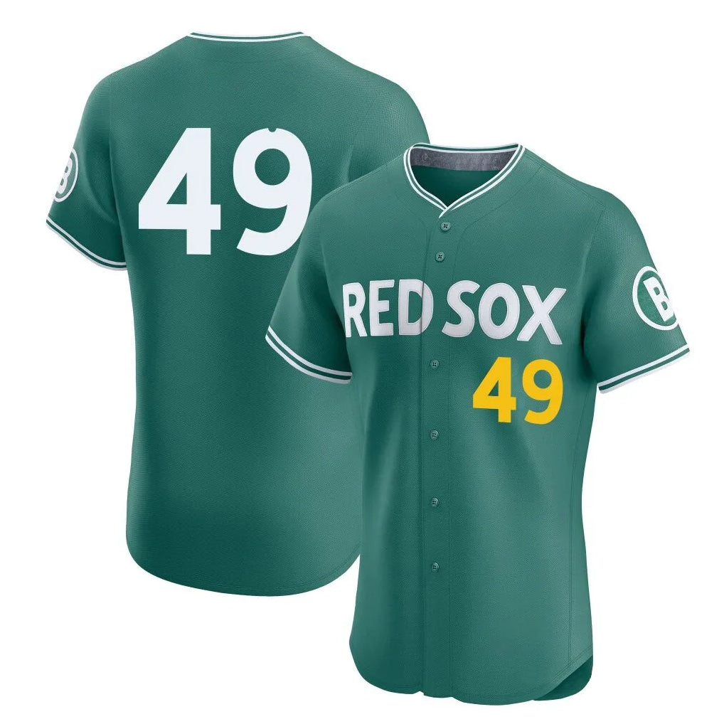 Johmsee B.Red Sox #49 Tim Wakefield Player Green City Connect Limited Elite Home Game Stitched Jerseys